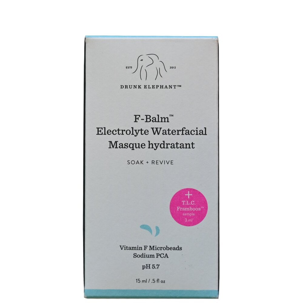 NIB Drunk Elephant F-Balm Waterfacial Mask Midi 15ml with TLC Framboos
